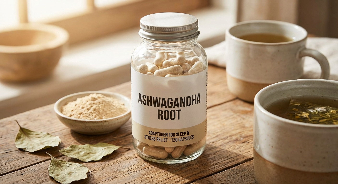 Ashwagandha reduces cortisol by 30% — essential if stress is the root cause of your sleep issues