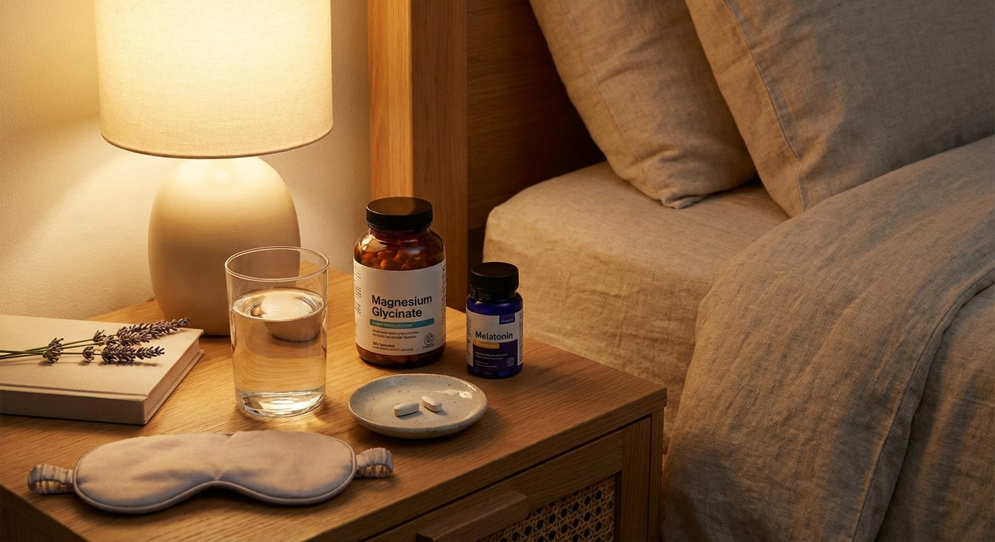 The ideal supplement timing: magnesium 1hr before bed, melatonin 45min, L-theanine 30min