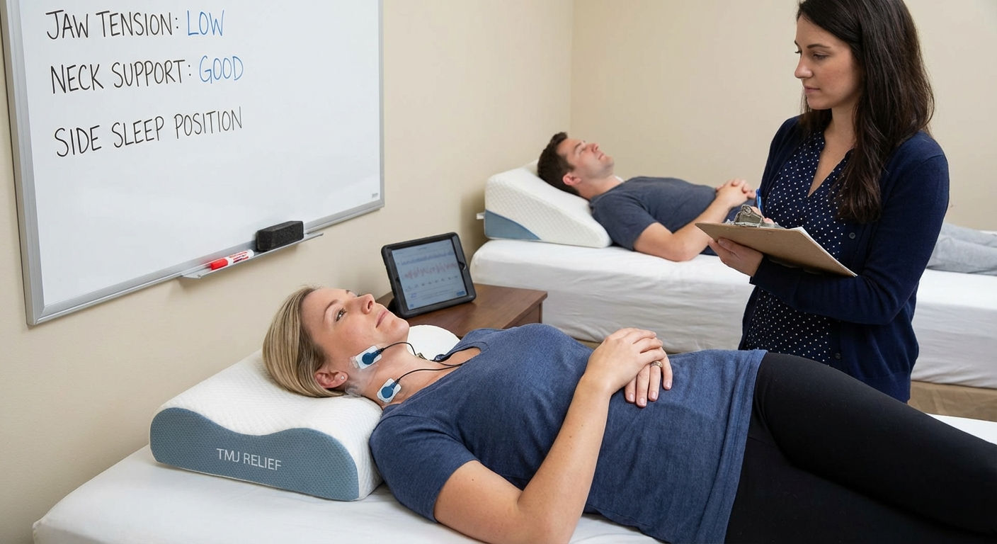 Testing setup for TMJ pillows