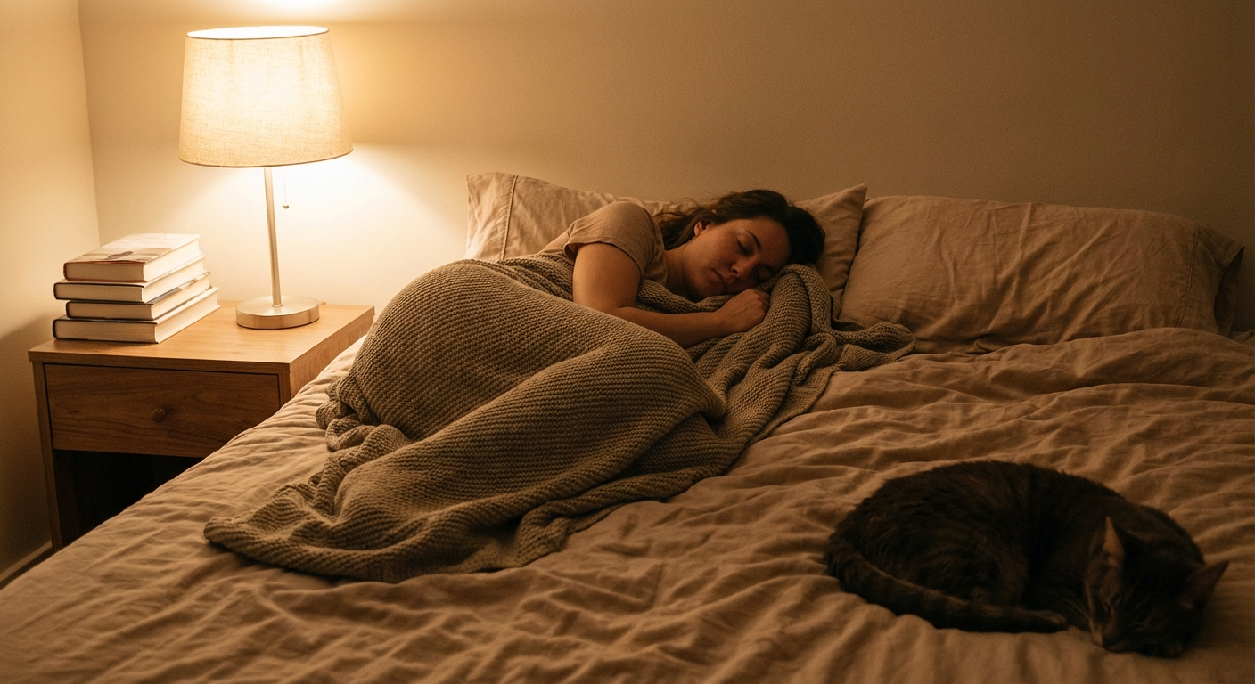 Diagram showing how deep pressure stimulation activates the parasympathetic nervous system, reducing cortisol and increasing serotonin production