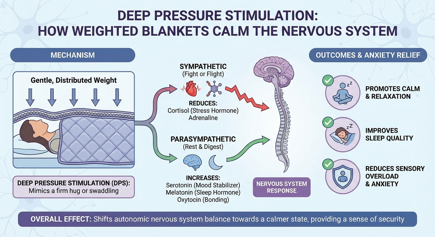 Infographic showing the 10-percent body weight rule for choosing weighted blanket weight, with examples for different body sizes