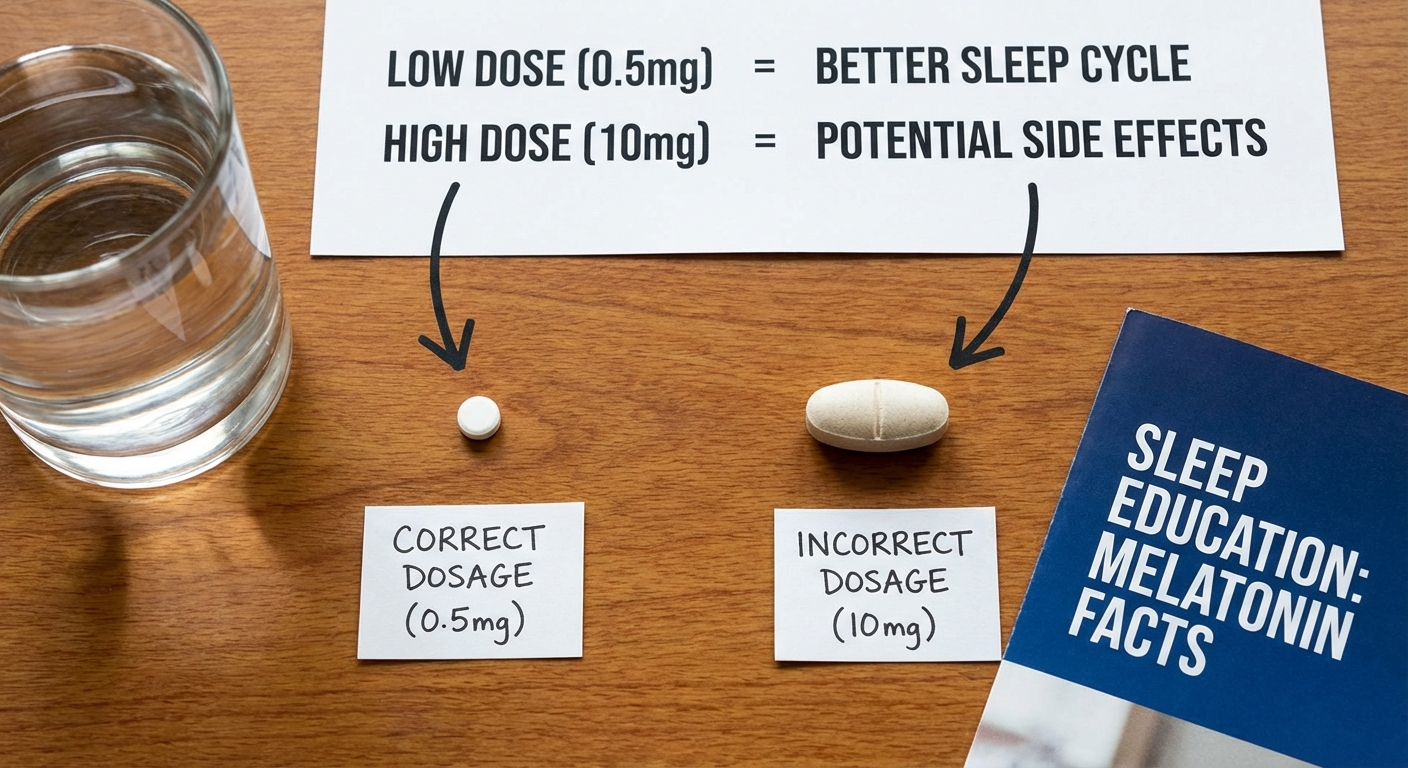The 0.5mg vs 10mg melatonin comparison — most people are actively worsening their sleep with overdosing