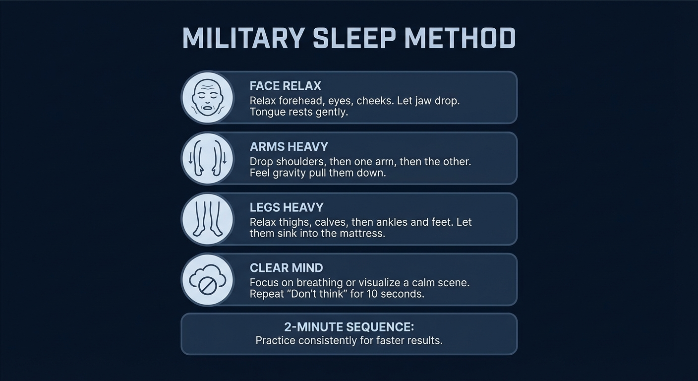 The military sleep method has a 96% success rate after 6 weeks of practice