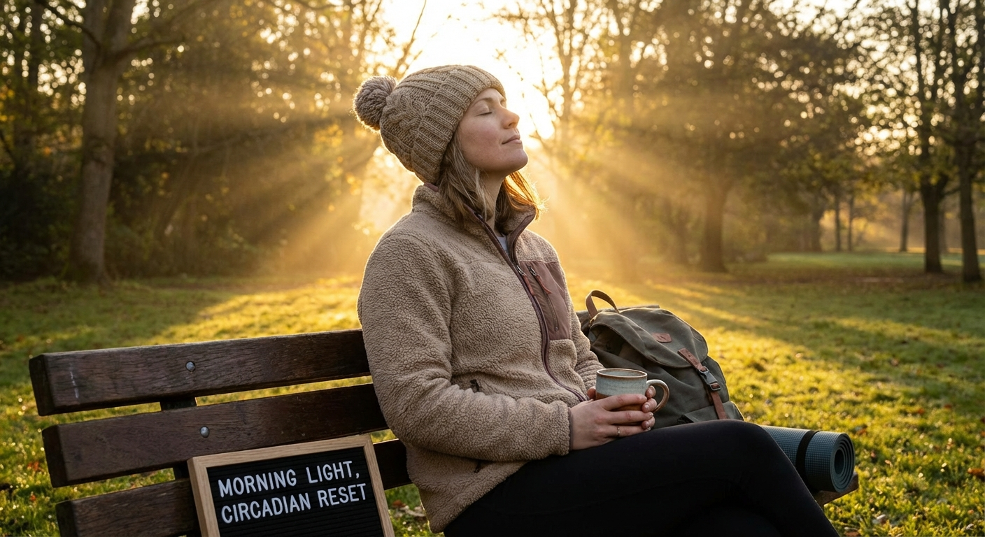 Morning sunlight within 30 minutes of waking resets your circadian clock for the night ahead