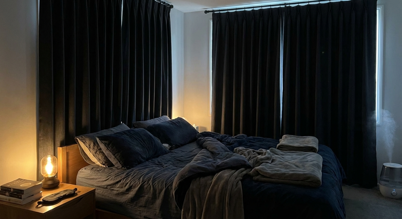 Dark peaceful bedroom — the foundation of good sleep hygiene