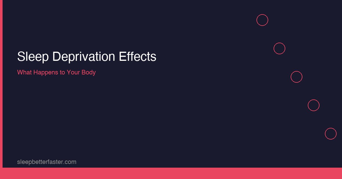 Sleep deprivation effects on the body — a comprehensive medical overview