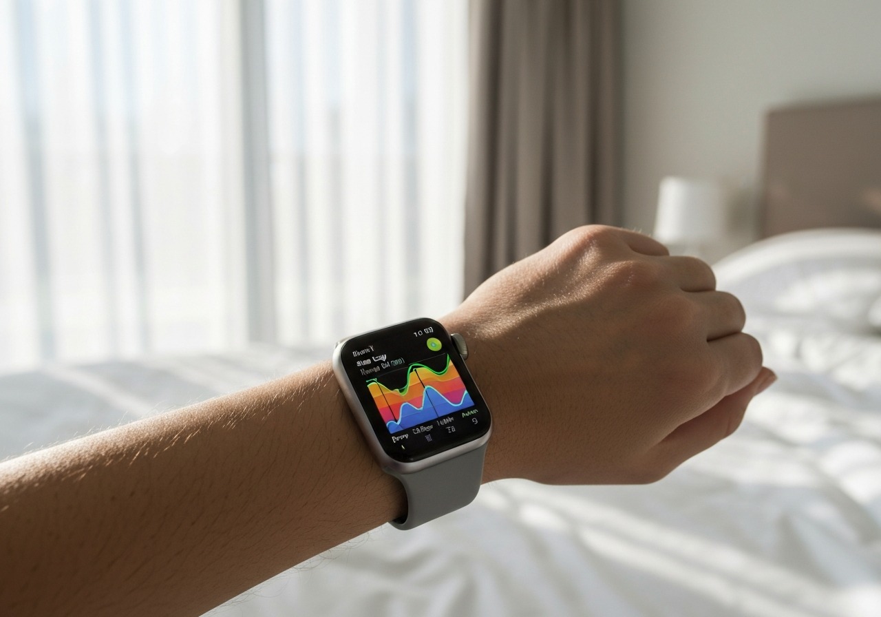 Apple Watch Series 10 displaying sleep stages data on the Sleep app screen