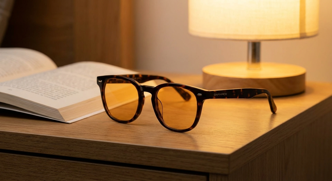 Swanwick Classic Night Swannies amber blue light blocking glasses